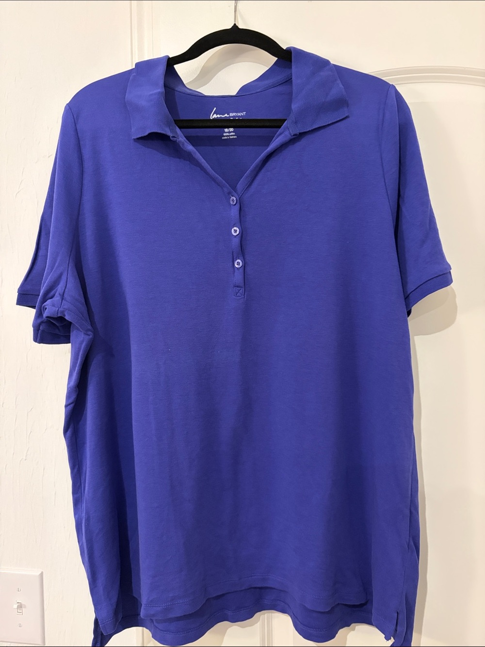 Lane Bryant Women's Short-Sleeve Polo in Cobalt